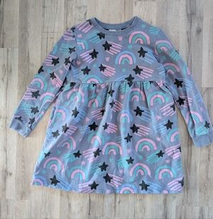 Minti Melbourne Aussie Sweatshirt Dress with Stars and Rainbows, 12Y (V3)